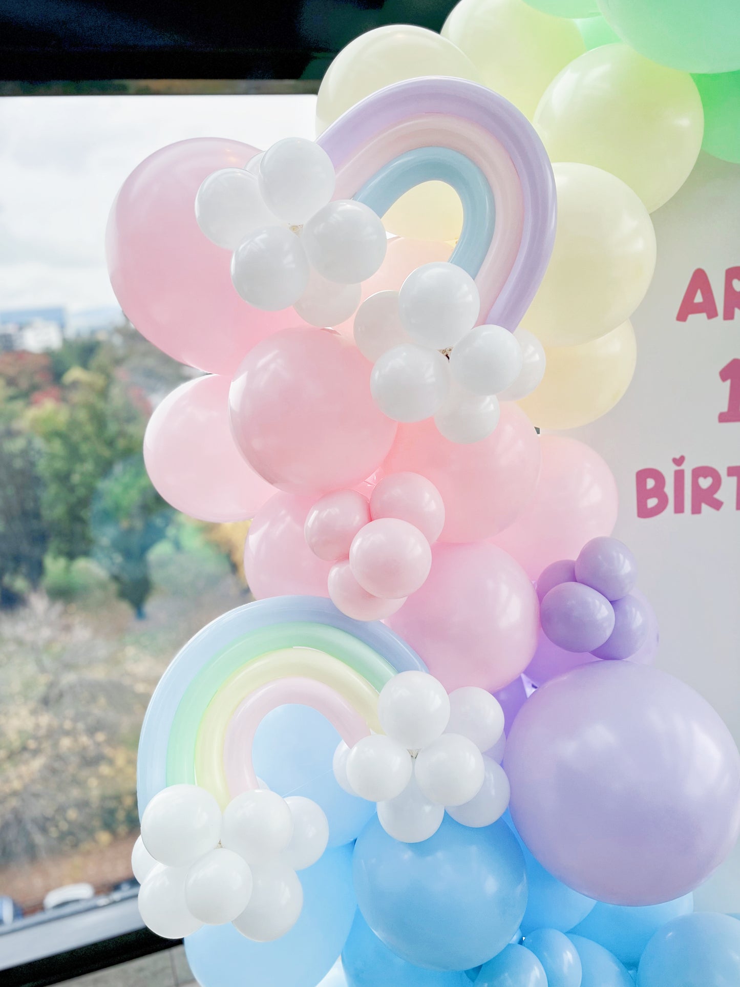 Rainbow Balloon Garland, Wall, Vinyl, 1 plinth hire