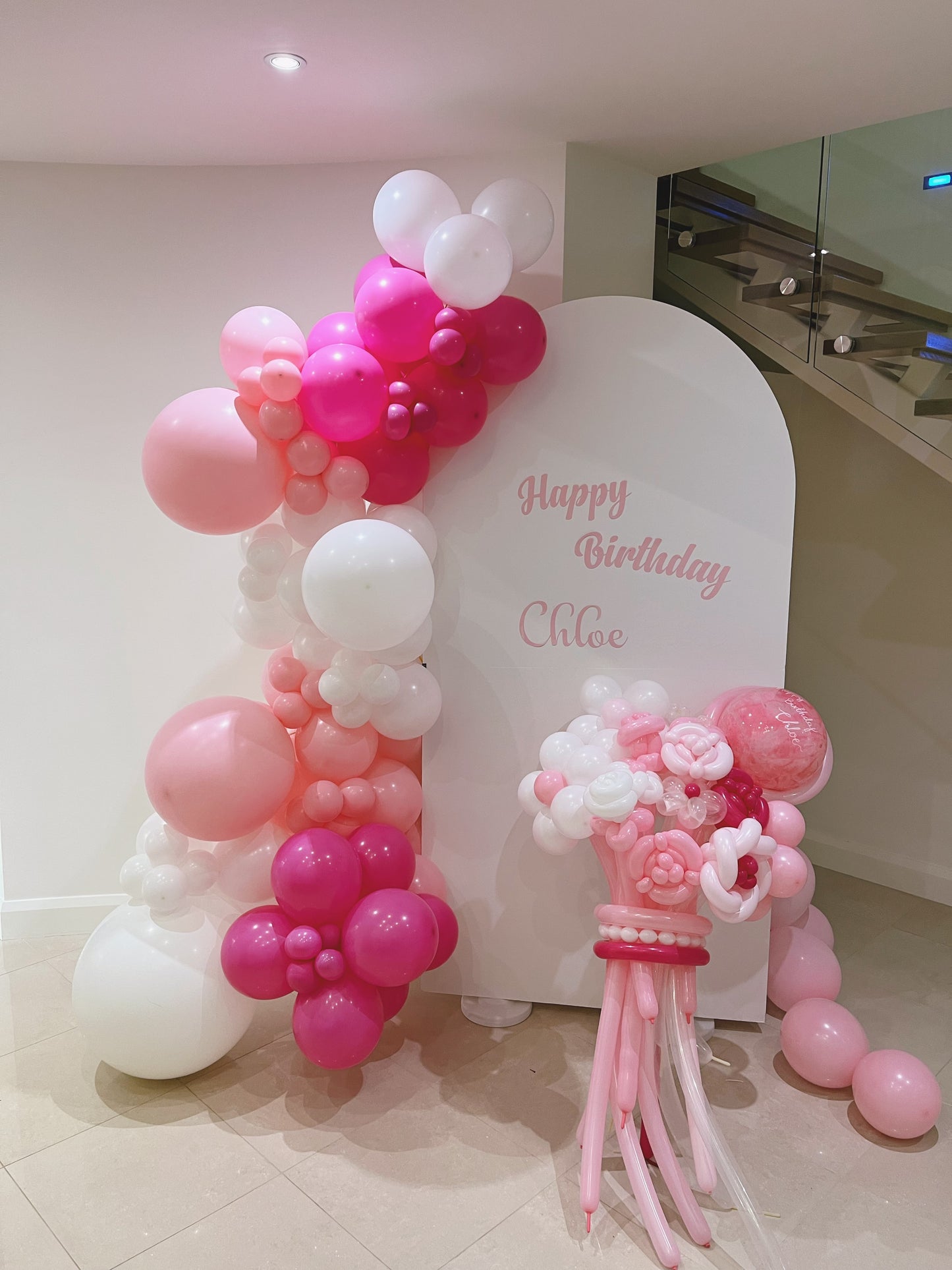 Organic Garland+Wall+Personalized Vinyl+Balloon Flower