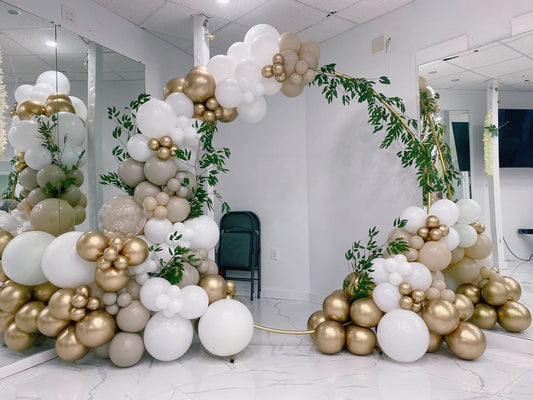 Organic Balloon Arch with Leaves
