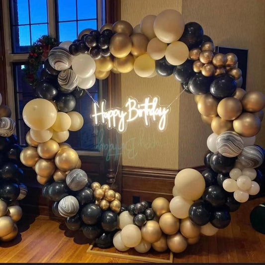 Balloon Circle + HappyBirthday LED Light